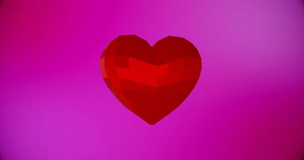 Happy Valentines Day Background Red Polygonal Heart Valentine Day Event — Stock Photo, Image