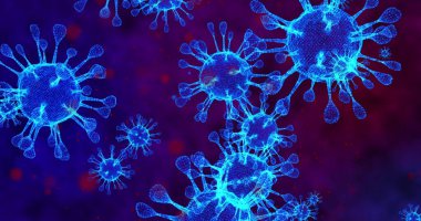 Coronavirus hücreleri COVID-19 bulaşıcı hastalıklar. Hızlı bulaşma hastalık yaydı. Yüksek konsantrasyonda koronavirüs animasyonu. 3B görüntüleme