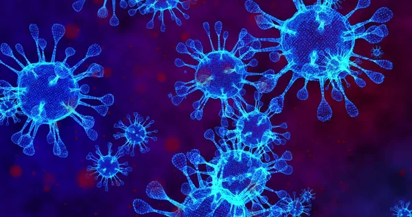 Komórki Koronawirusowe Covid Choroba Zakaźna Szybka Transmisja Rozprzestrzenia Choroby Wysoka — Zdjęcie stockowe