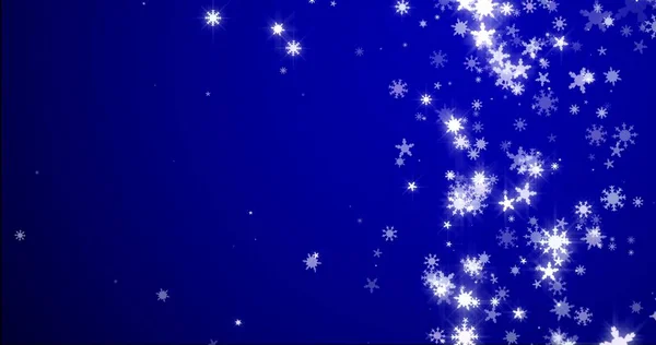 Christmas Background Snowflakes Falling Snow Blue Background Rendering — Stock Photo, Image