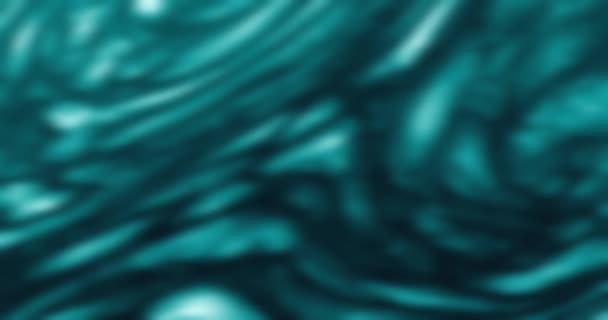 Uma animação gerada por computador de linhas verdes-azuis ondulantes fluindo — Vídeo de Stock
