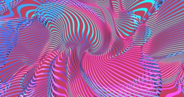 Flüoresan sıvı renklerde neon arka plan. Ultraviyole soyut mavi, mor, pembe renk. Sanal gerçeklik tasarımı 3D görüntüleme