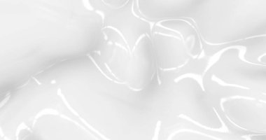 Sıvı soyut beyaz arkaplan. Pürüzsüz parlak dokusu 3B görüntüleme