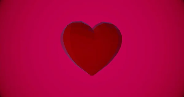 情人节快乐 背景为红色的多边形心 情人节快乐 循环动画4K母亲节 周年纪念日 婚宴邀请卡3D插图 — 图库照片