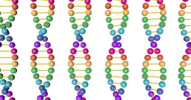 Renkli DNA testi 3d canlandırma görüntüleme ve tıbbi eğitimler için beyaz arkaplanda izole edildi