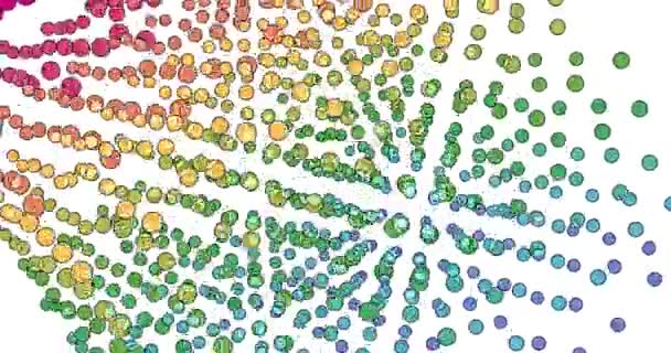 Piękne cząsteczki pęcherzyków krążą w tle. Koło abstrakcyjne cząstki gąbka nowoczesny styl koncepcja. — Wideo stockowe