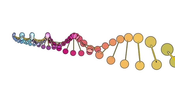 Visualização Colorida Análise Dna Isolado Fundo Branco Animação Rotação Para — Fotografia de Stock