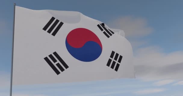 Flagga Republiken Korea patriotism nationell frihet, sömlös loop, alpha kanal — Stockvideo