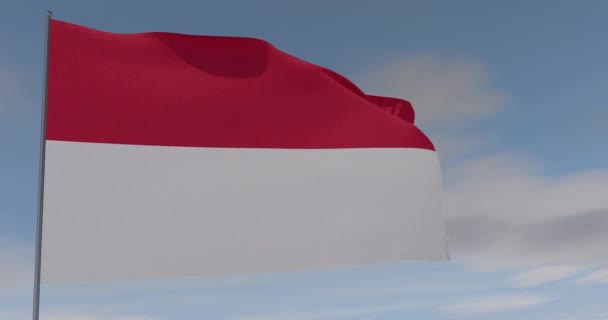 Tandai patriotisme Monako kebebasan nasional, loop mulus, alpha channel — Stok Video