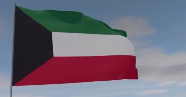 Flamalı Kuveyt vatanseverliği ulusal özgürlük, kusursuz döngü, alfa kanalı