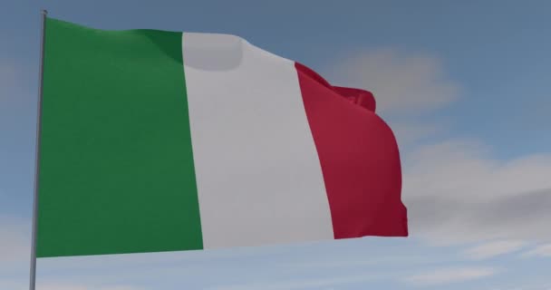 Tandai kebebasan nasional patriotisme Italia, loop mulus, alpha channel — Stok Video
