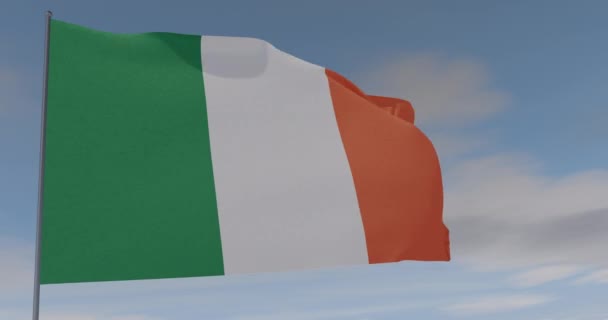 Vlajka Irsko vlastenectví národní svoboda, bezešvé smyčky, alfa kanál — Stock video