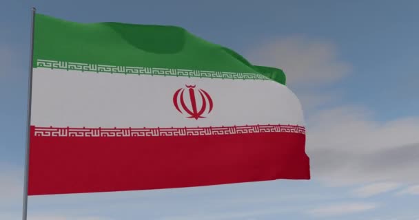 Bandera Irán patriotismo libertad nacional, bucle sin fisuras, canal alfa — Vídeos de Stock