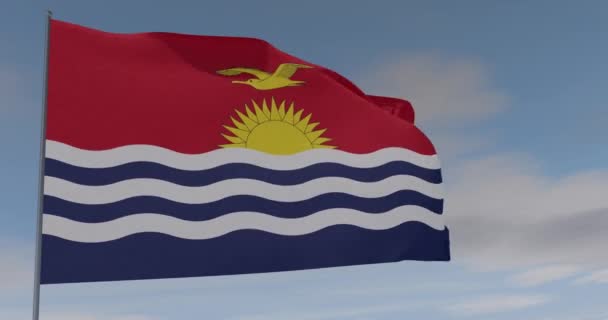 Bandeira Kiribati patriotismo liberdade nacional, loop sem costura, canal alfa — Vídeo de Stock
