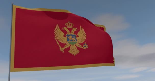 Флаг Черногории патриотизм национальной свободы, бесшовный цикл, альфа-канал — стоковое видео