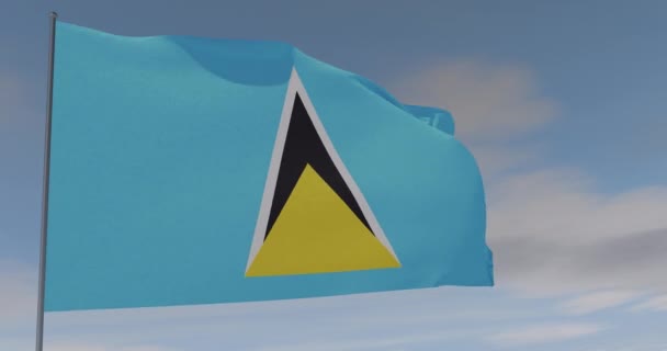 Σημαία Αγία Λουκία πατριωτισμός εθνική ελευθερία, αδιάλειπτη βρόχο, κανάλι άλφα — Αρχείο Βίντεο