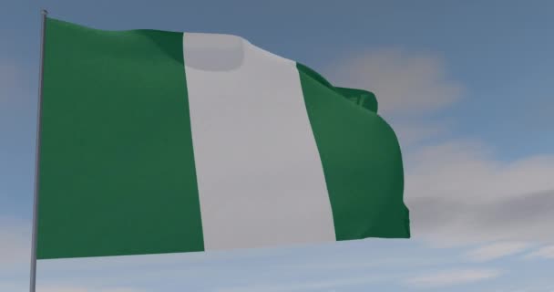 Flagge Nigeria Patriotismus nationale Freiheit, nahtlose Schleife, Alpha-Kanal — Stockvideo