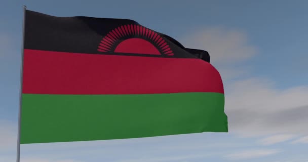Bandiera Malawi patriottismo libertà nazionale, anello senza soluzione di continuità, canale alfa — Video Stock
