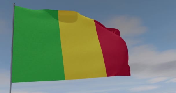 Bandiera Mali patriottismo libertà nazionale, anello senza soluzione di continuità, canale alfa — Video Stock