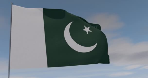 Drapeau Pakistan patriotisme liberté nationale, boucle transparente, canal alpha — Video