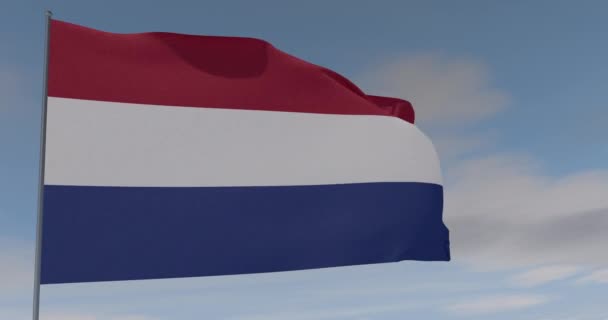 Vlajka Nizozemsko vlastenectví národní svoboda, bezešvé smyčky, alfa kanál — Stock video