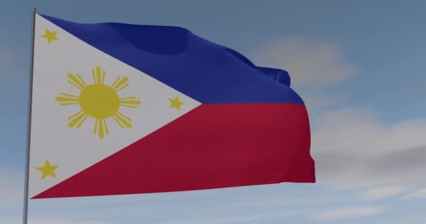 Флаг Филиппин патриотизм национальная свобода, бесшовный цикл, альфа-канал — стоковое видео