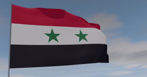 标识叙利亚爱国主义国家自由，无缝循环，alpha通道 — 图库视频影像