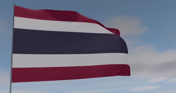 Flaggkonungariket Thailands patriotism nationell frihet, sömlös loop, alfakanal — Stockvideo