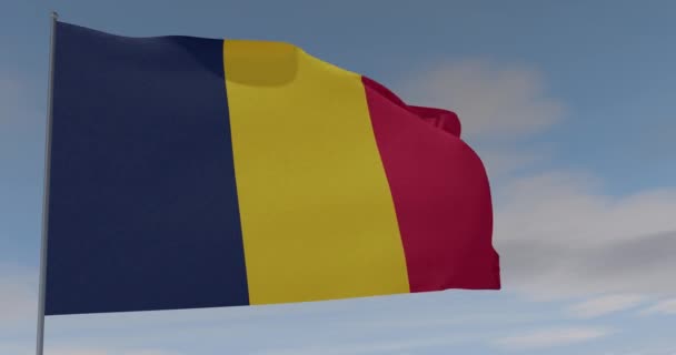 Флаг Чад патриотизм национальная свобода, бесшовный цикл, альфа-канал — стоковое видео