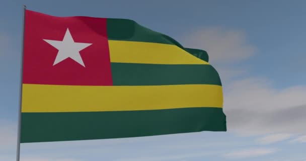 Bandera Togo patriotismo libertad nacional, bucle sin fisuras, canal alfa — Vídeo de stock