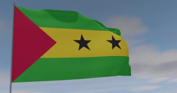 Vlag Sao Tomé en Principe patriottisme nationale vrijheid, naadloze lus, alfa kanaal — Stockvideo