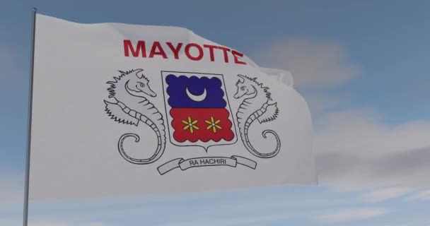 Drapeau Mayotte patriotisme liberté nationale, boucle transparente, canal alpha — Video