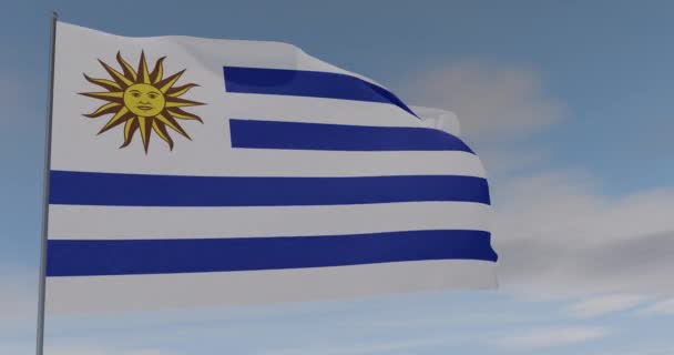 Bandeira Uruguay patriotismo liberdade nacional, loop sem emenda, canal alfa — Vídeo de Stock