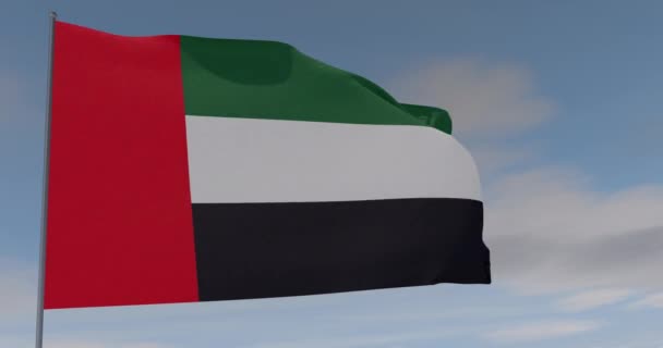 Bandeira UAE patriotismo liberdade nacional, loop sem costura, canal alfa — Vídeo de Stock