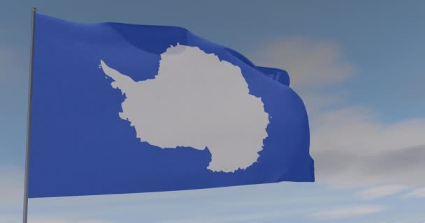 Drapeau Antarctique patriotisme liberté nationale, boucle transparente, canal alpha — Video