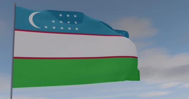 Bandeira Uzbequistão patriotismo liberdade nacional, loop sem costura, canal alfa — Vídeo de Stock