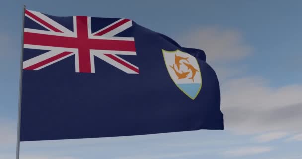 Flagga Anguilla patriotism nationell frihet, sömlös loop, alfakanal — Stockvideo