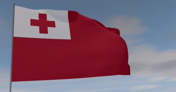 Bandeira Tonga patriotismo liberdade nacional, loop sem emenda, canal alfa — Vídeo de Stock