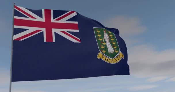 Bandera Islas Vírgenes Reino Unido patriotismo libertad nacional, bucle sin fisuras, canal alfa — Vídeo de stock