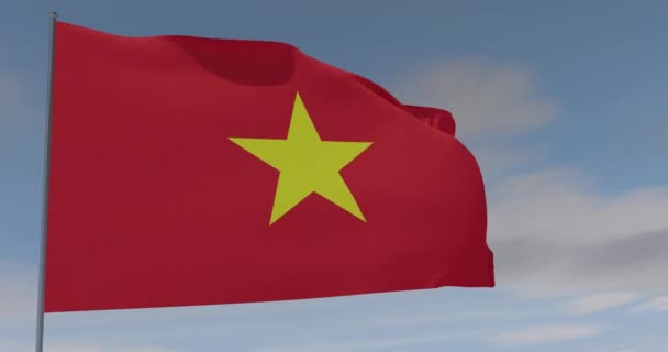 Flag Vietnam patriotism national freedom, seamless loop, alpha channel — Stock Video