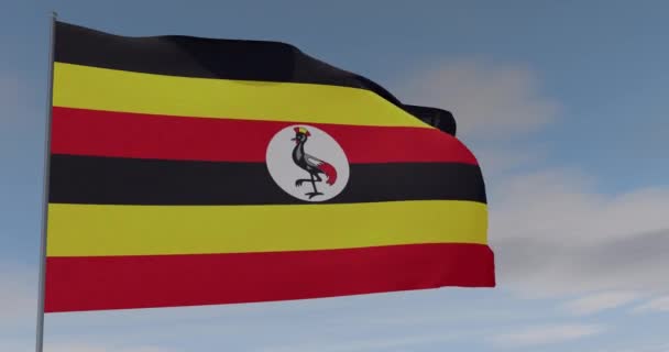 Flag Uganda patriotism national freedom, seamless loop, alpha channel — Stock Video