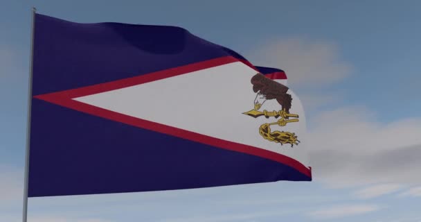 Drapeau Samoa américaines patriotisme liberté nationale, boucle transparente, canal alpha — Video