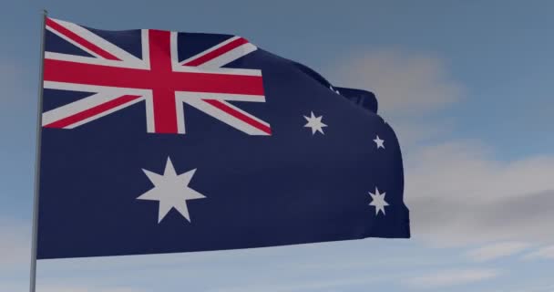 旗帜澳大利亚爱国主义国家自由，无缝循环，alpha频道 — 图库视频影像