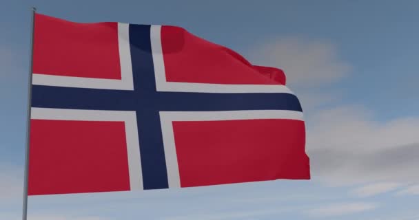 Flagga Bouvet Island patriotism nationell frihet, sömlös loop, alpha kanal — Stockvideo