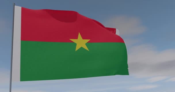 Zászló Burkina Faso patriotizmus nemzeti szabadság, zökkenőmentes hurok, alfa csatorna — Stock videók