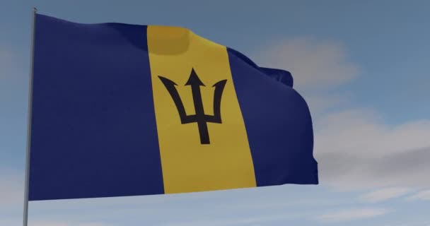 Vlag Barbados patriottisme nationale vrijheid, naadloze lus, alfa-kanaal — Stockvideo