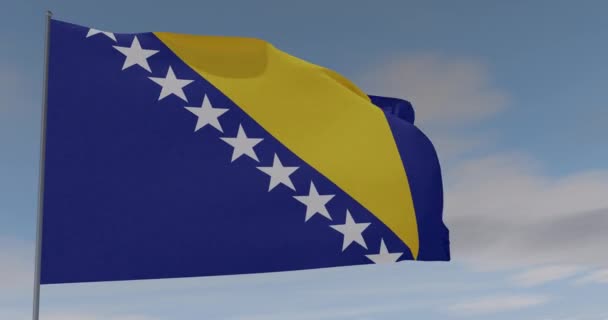 ボスニア・ヘルツェゴビナの国旗愛国心国家の自由,シームレスなループ,アルファチャンネル — ストック動画
