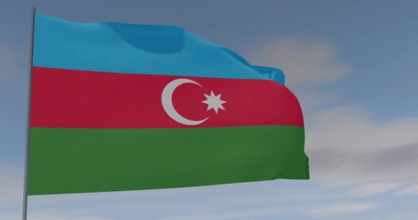 Zászló Azerbajdzsán patriotizmus nemzeti szabadság, zökkenőmentes hurok, alfa csatorna — Stock videók