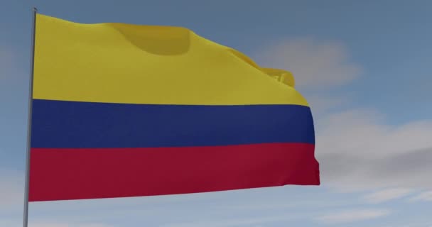 Flagge Kolumbien Patriotismus nationale Freiheit, nahtlose Schleife, Alpha-Kanal — Stockvideo