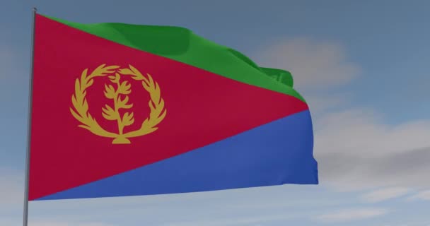 Bandera Eritrea patriotismo libertad nacional, bucle sin fisuras, canal alfa — Vídeo de stock